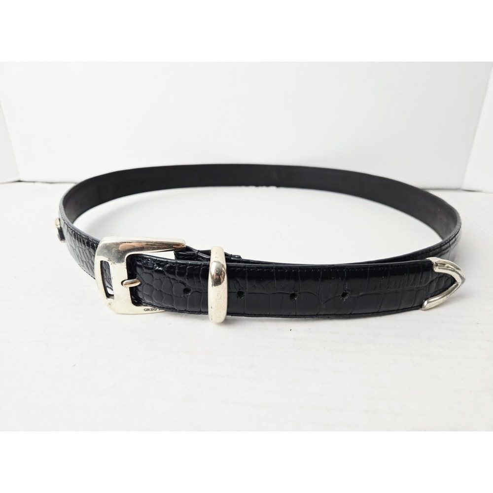 Greg Norman mens leather belt sz 38‎ black leather